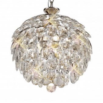 Coniston 3 Light Clear Crystal Pendant Light in Polished Chrome