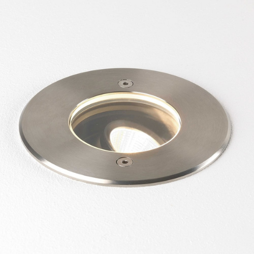 Circular stainless steel recessed spotlight
