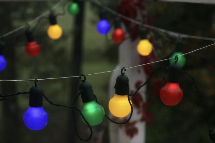 Multicoloured festoon lighting