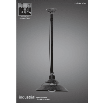 Industrial Large Single Belt Pendant in Black Oxide